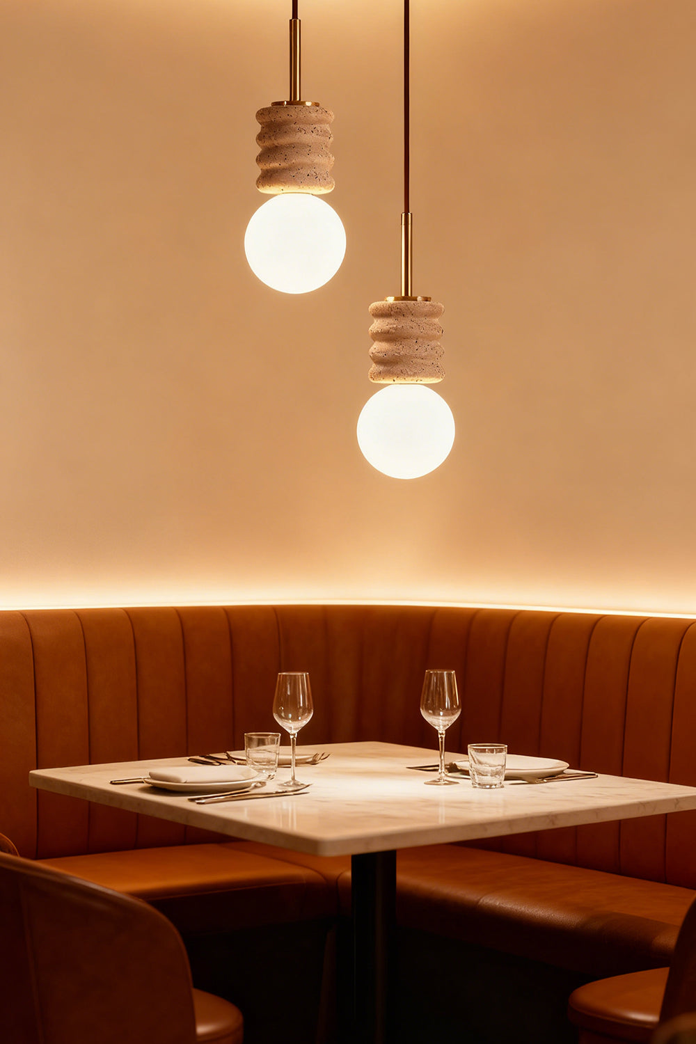 Alvia Travertine Pendant Lamp - view 8 | morylighting