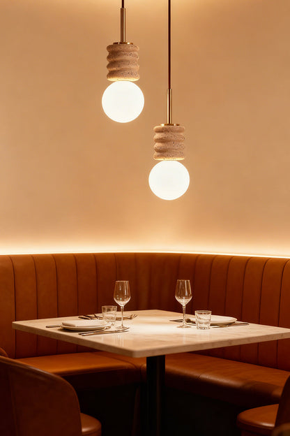 Alvia Travertine Pendant Lamp - view 8 | morylighting