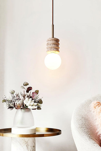 Alvia Travertine Pendant Lamp - view 3 | morylighting