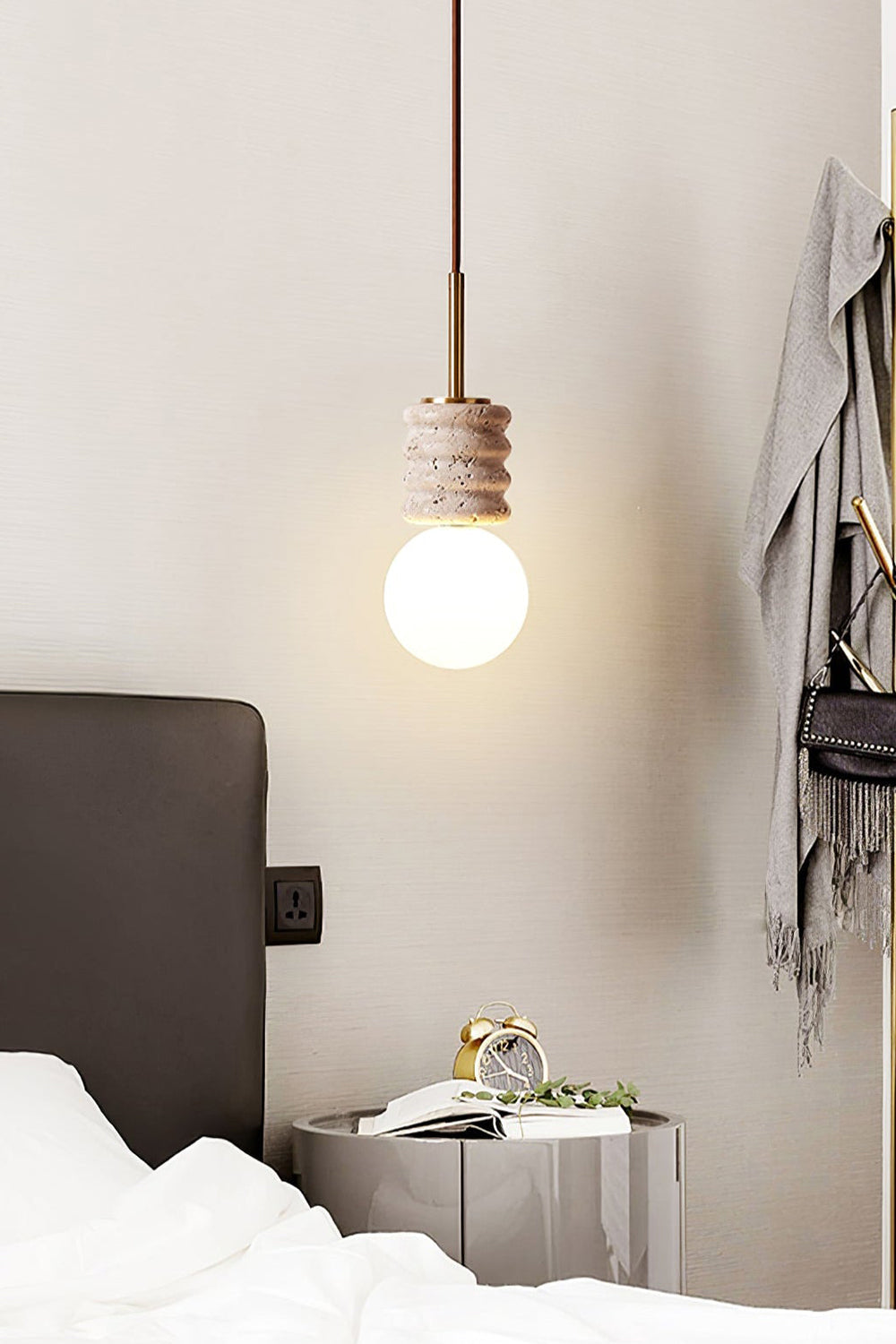 Alvia Travertine Pendant Lamp - view 5 | morylighting