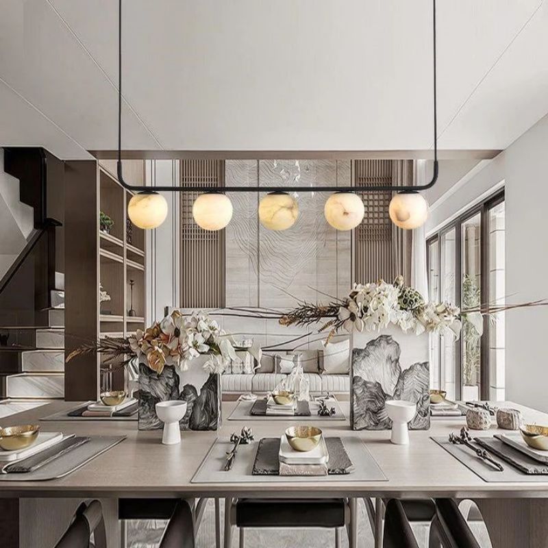 Alabaster Global Linear Chandelier  40"L