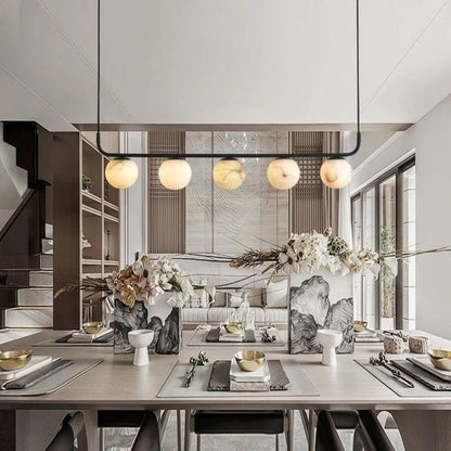 Alabaster Global Linear Chandelier  40"L