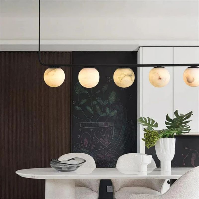 Alabaster Global Linear Chandelier  40"L