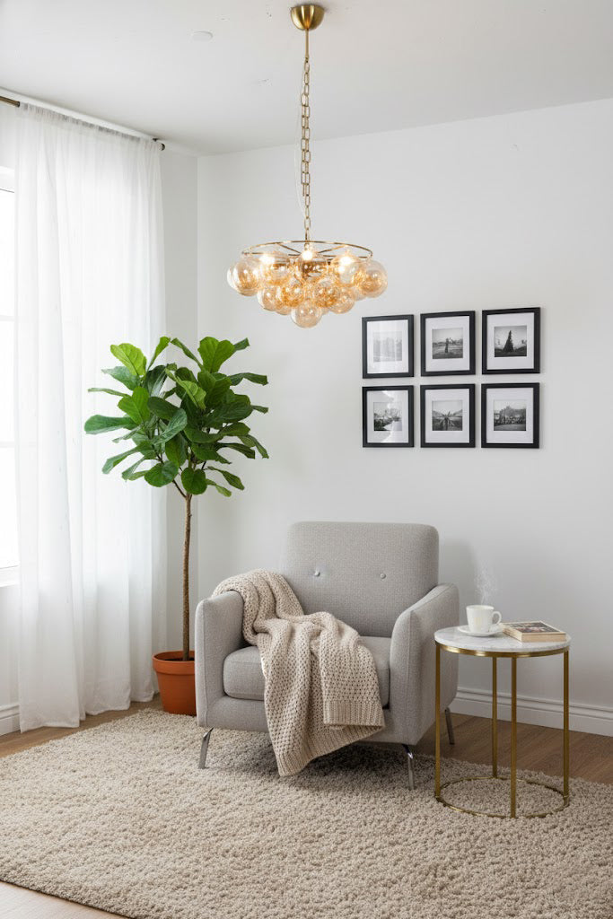 Amber Bubble Glass Chandelier - view 5 | morylighting