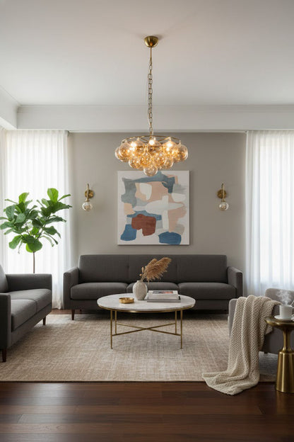 Amber Bubble Glass Chandelier - view 6 | morylighting