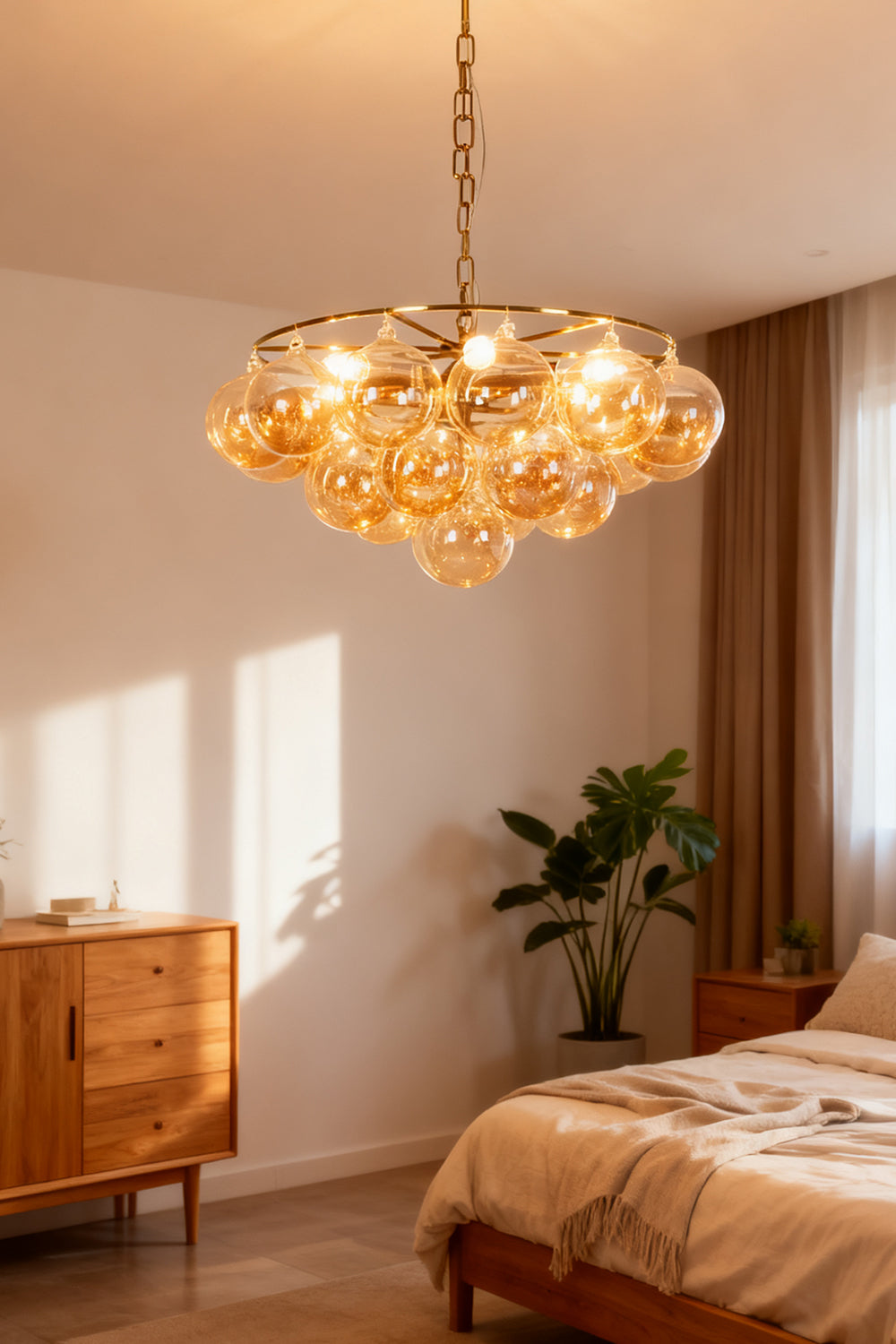 Amber Bubble Glass Chandelier - view 4 | morylighting