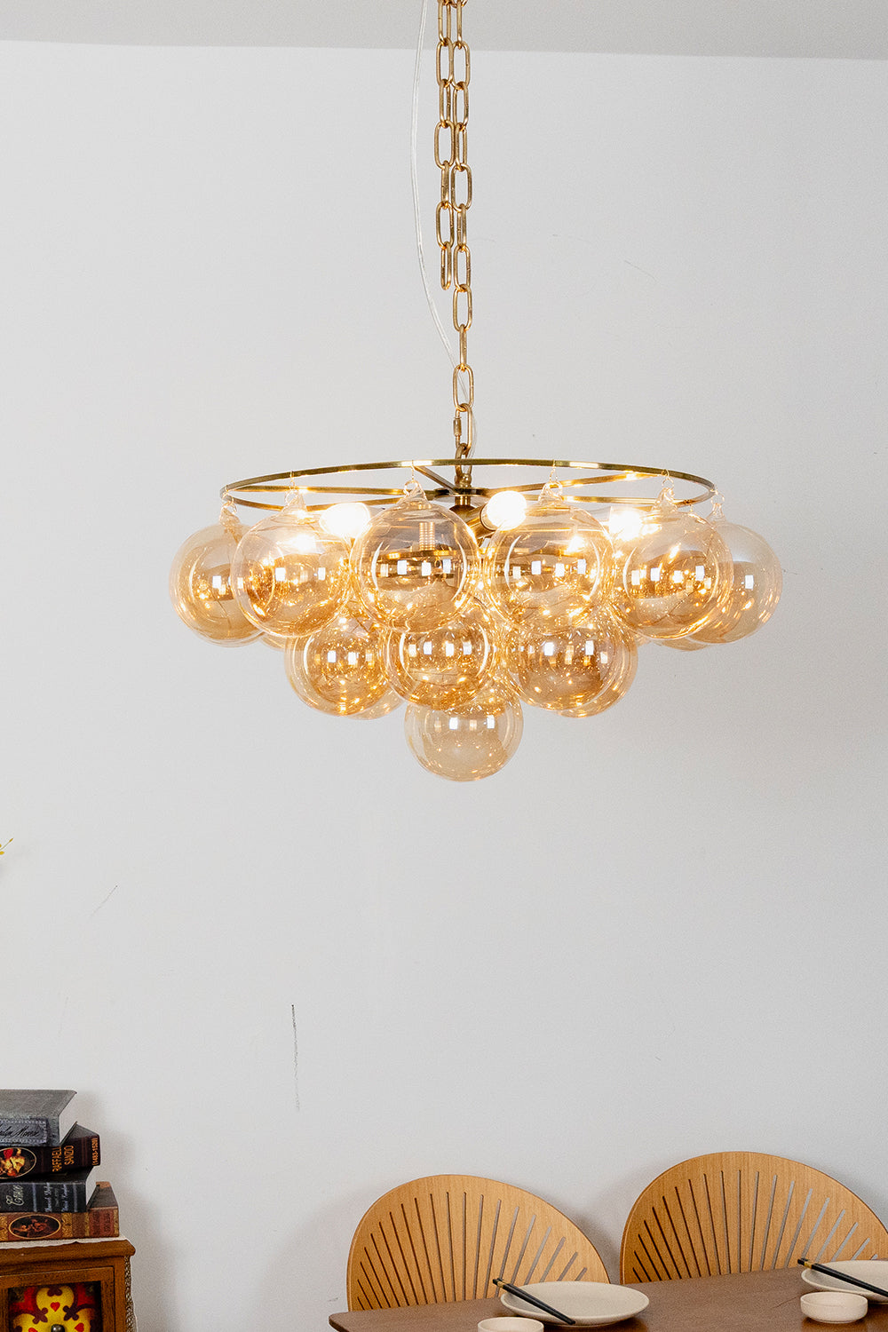 Amber Bubble Glass Chandelier - view 2 | morylighting