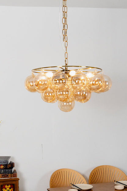 Amber Bubble Glass Chandelier - view 2 | morylighting