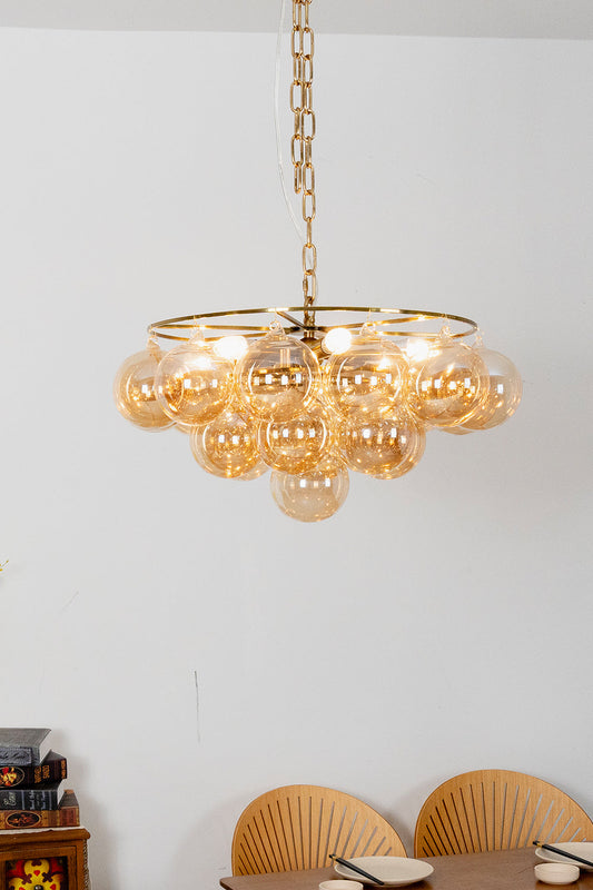 Amber Bubble Glass Chandelier - view 2 | morylighting