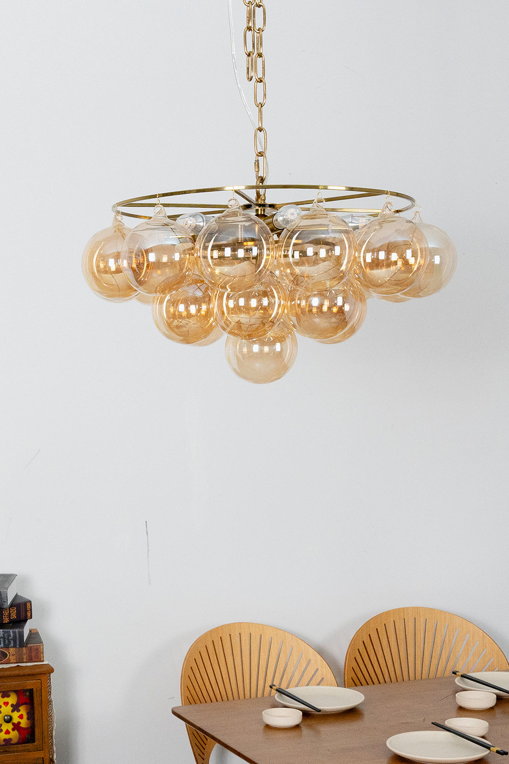 Amber Bubble Glass Chandelier - view 9 | morylighting