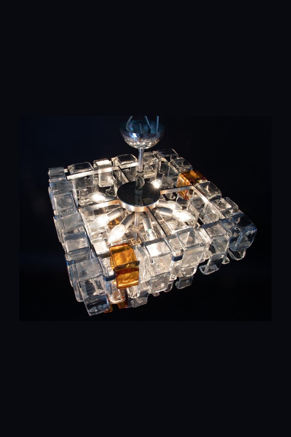 Amber & Clear Art Chandelier - view 6 | morylighting