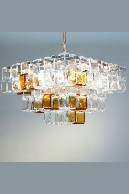 Amber & Clear Art Chandelier - view 2 | morylighting