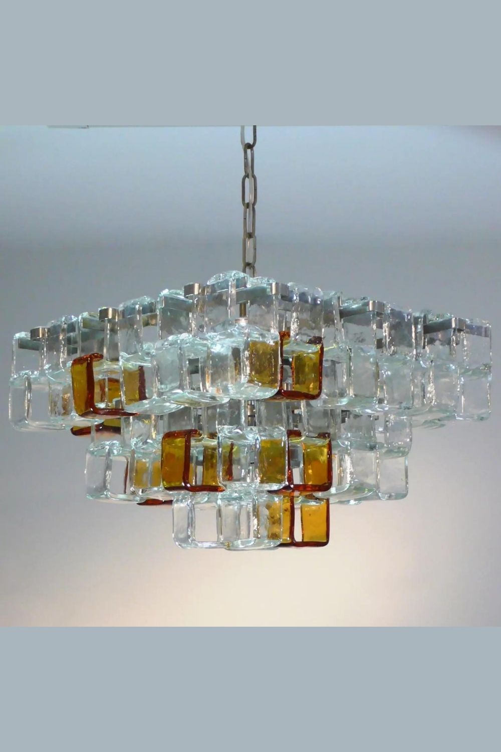 Amber & Clear Art Chandelier - view 3 | morylighting