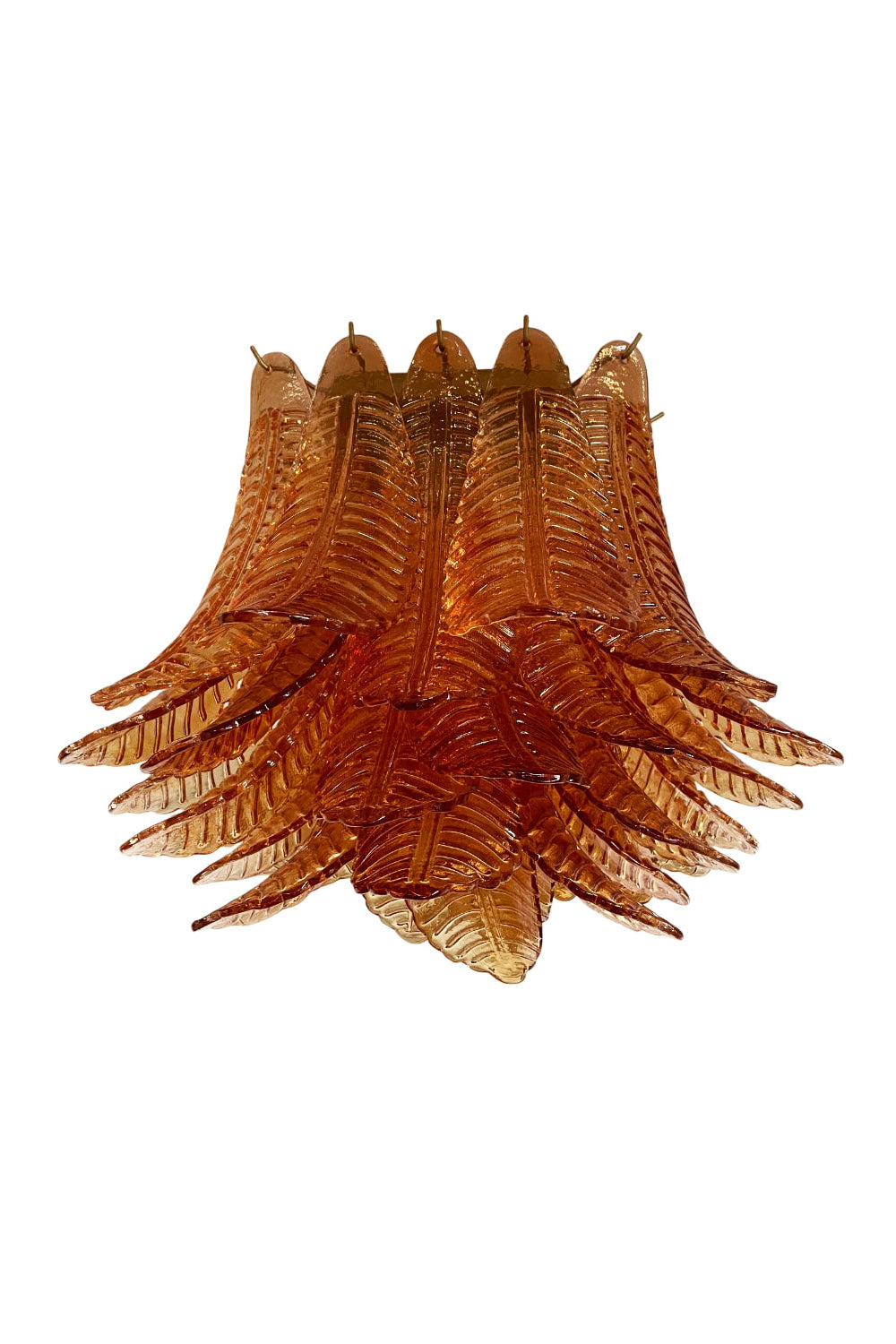Amber Fern-Leaf Art Glass Ceiling Light | morylighting