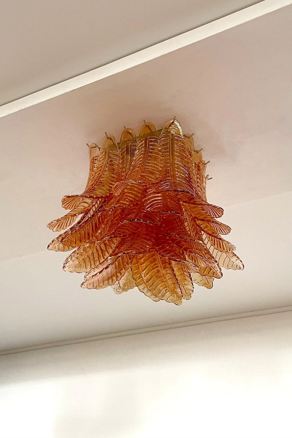 Amber Fern-Leaf Art Glass Ceiling Light - view 16 | morylighting