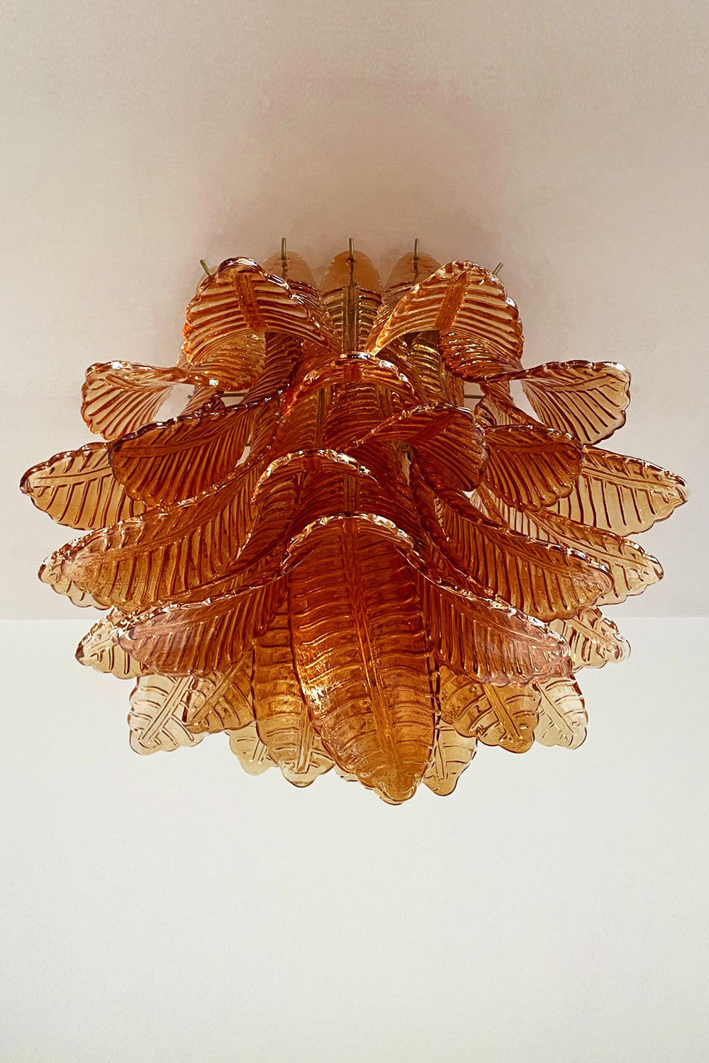 Amber Fern-Leaf Art Glass Ceiling Light - view 18 | morylighting