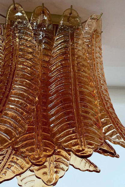 Amber Fern-Leaf Art Glass Ceiling Light - view 17 | morylighting