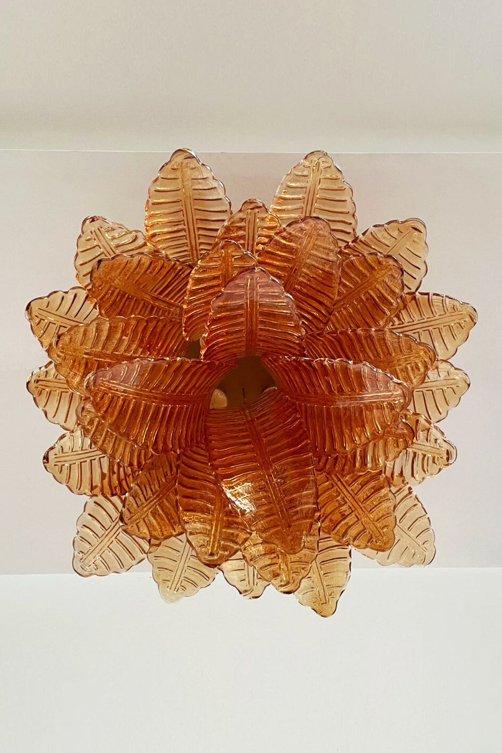 Amber Fern-Leaf Art Glass Ceiling Light - view 14 | morylighting