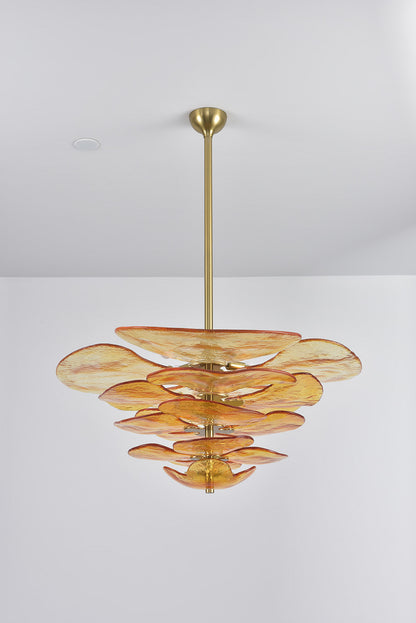 Amber Glass Chandelier - view 4 | morylighting