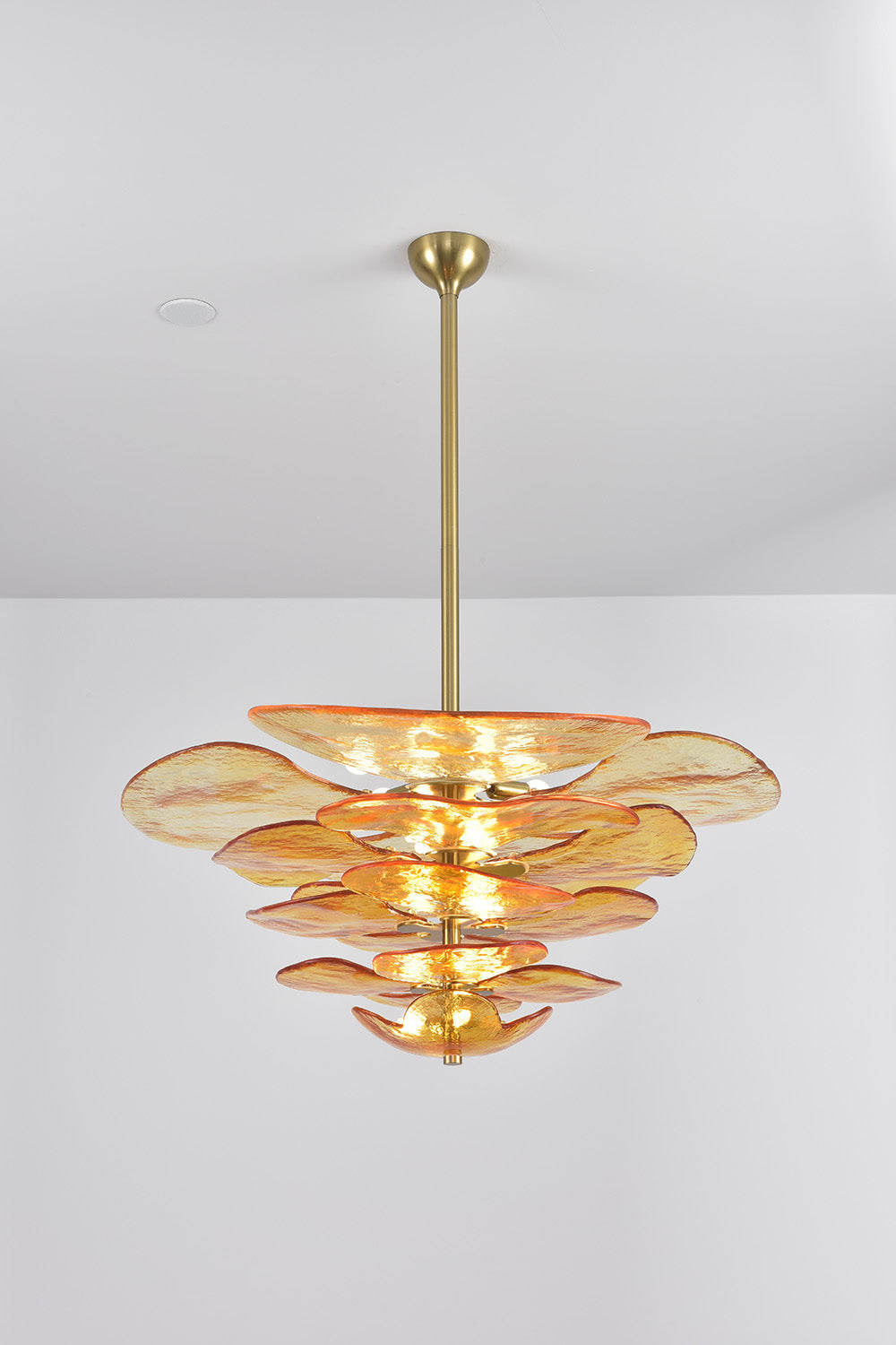 Amber Glass Chandelier - view 2 | morylighting