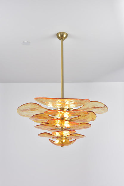 Amber Glass Chandelier - view 2 | morylighting