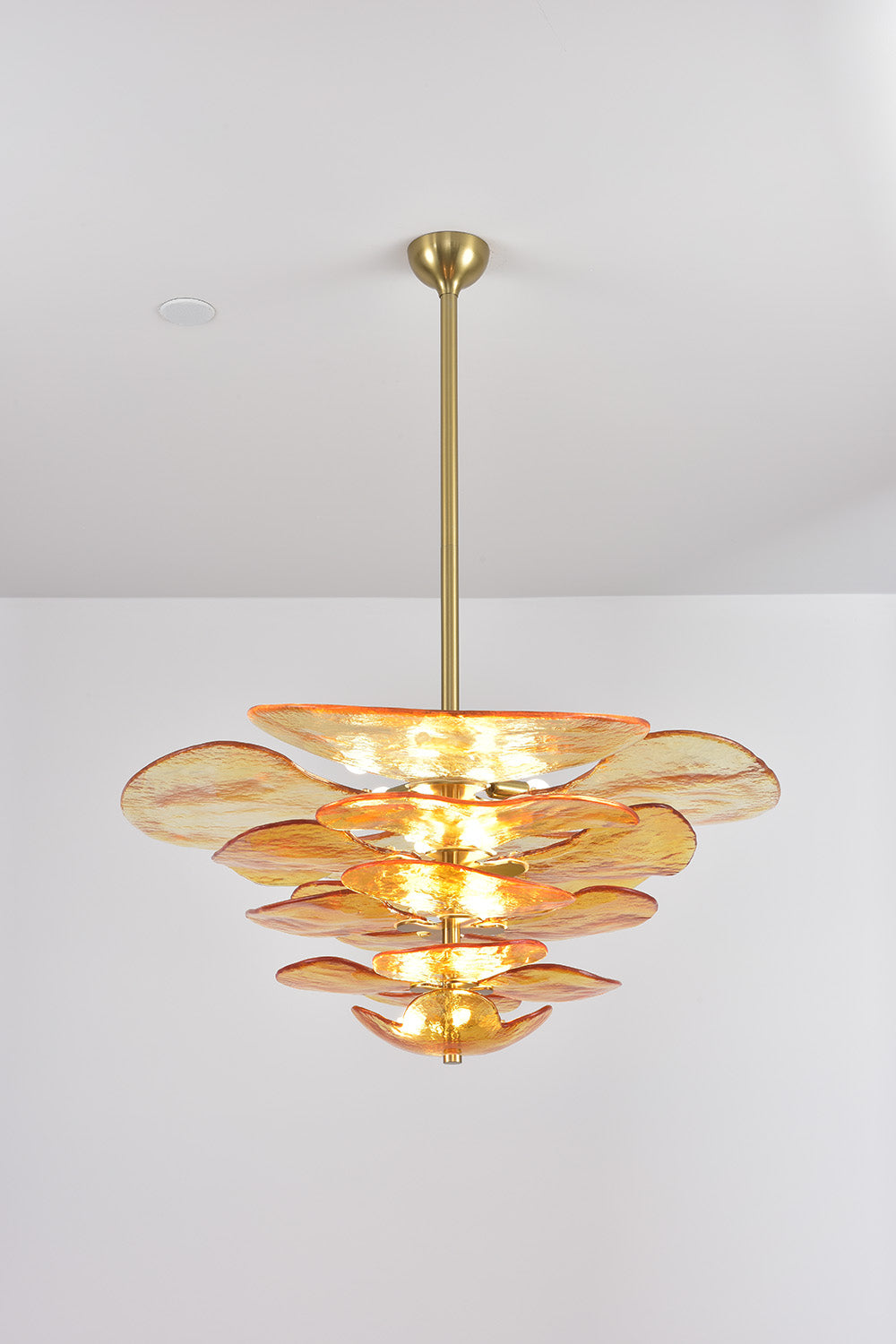 Amber Glass Chandelier - view 3 | morylighting