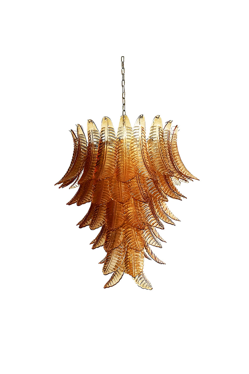 Amber Art Glass Leaf Chandelier | morylighting