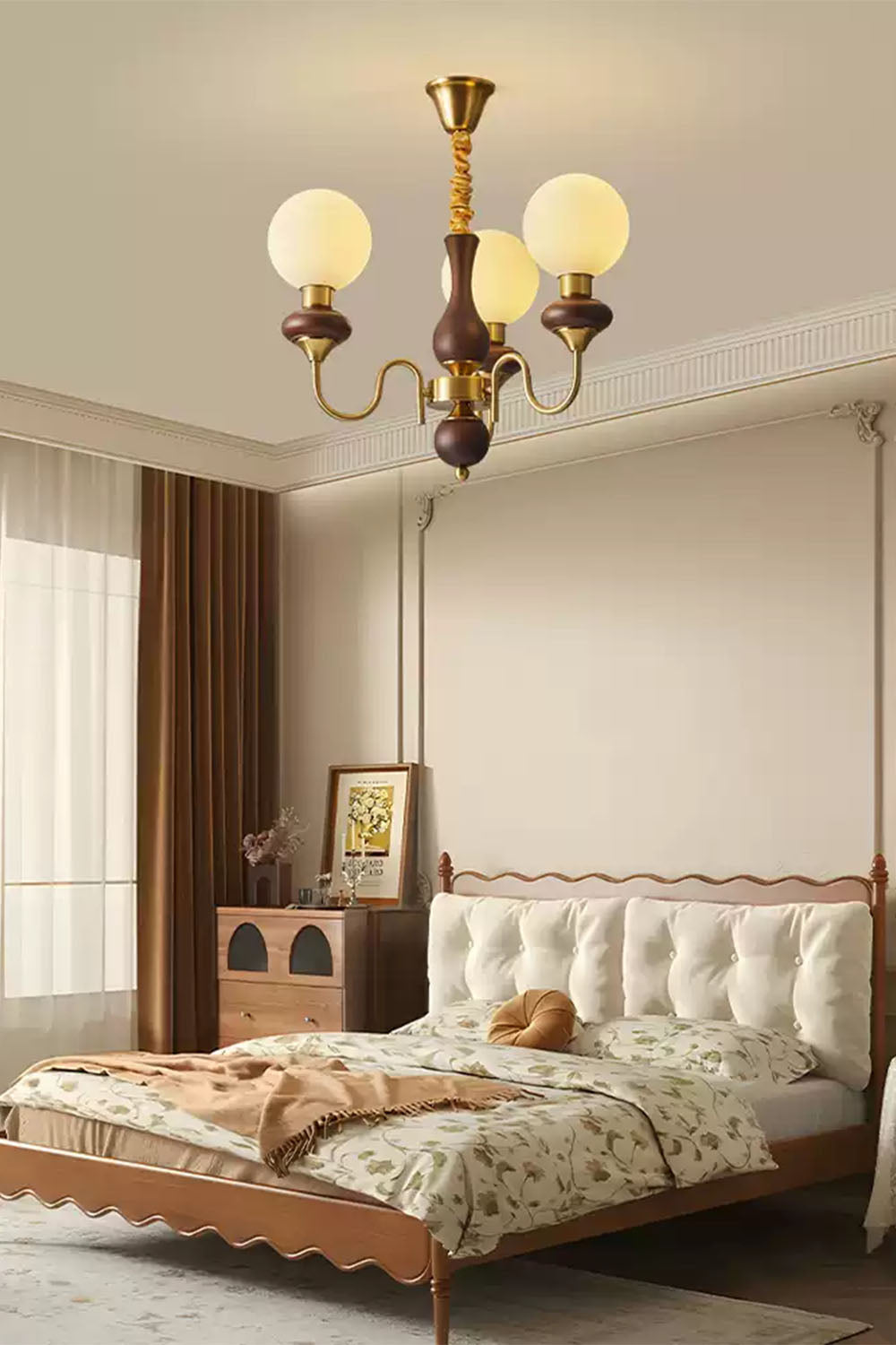 American Retro Glass Ball Chandelier - view 4 | morylighting