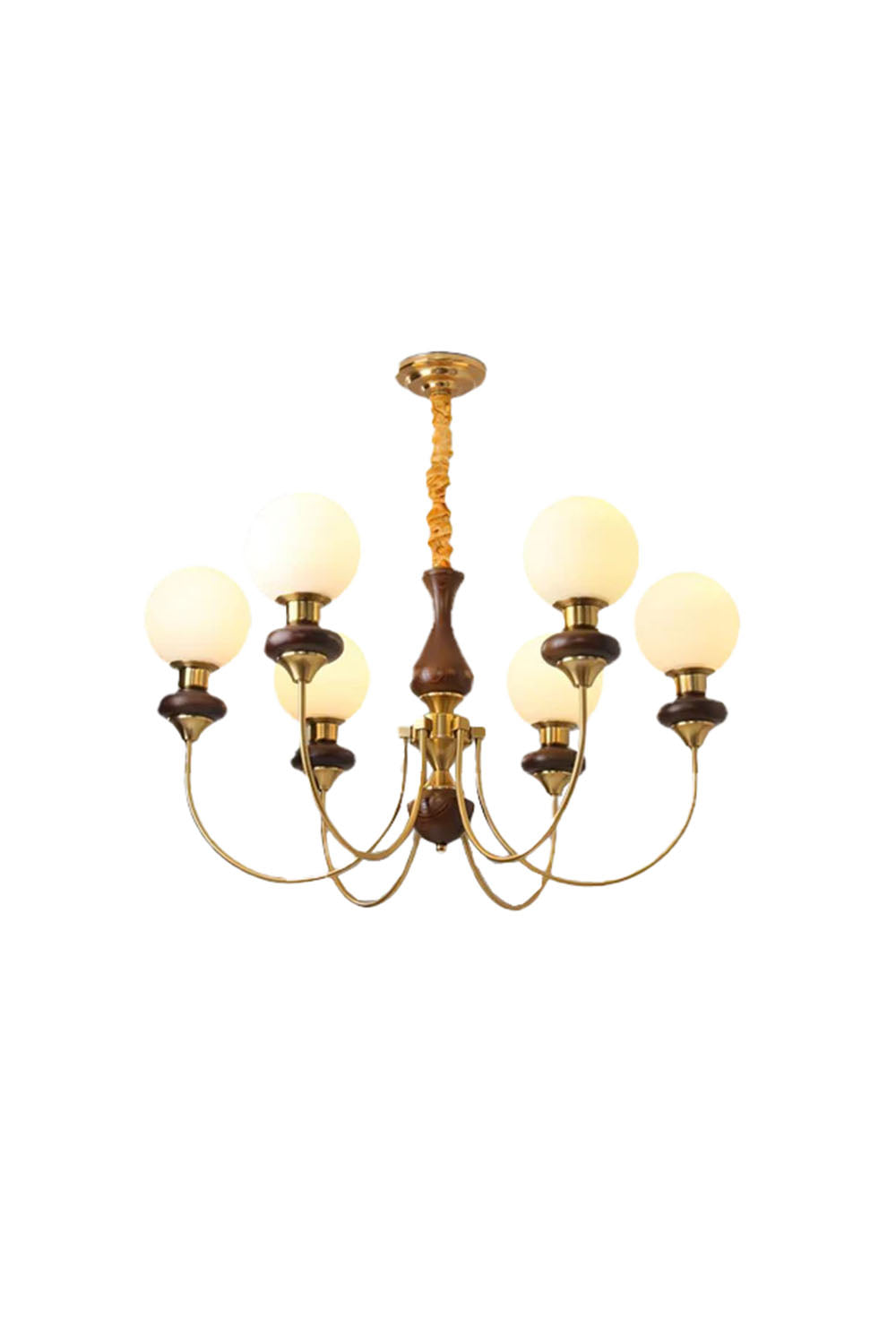 American Retro Glass Ball Chandelier - view 2 | morylighting