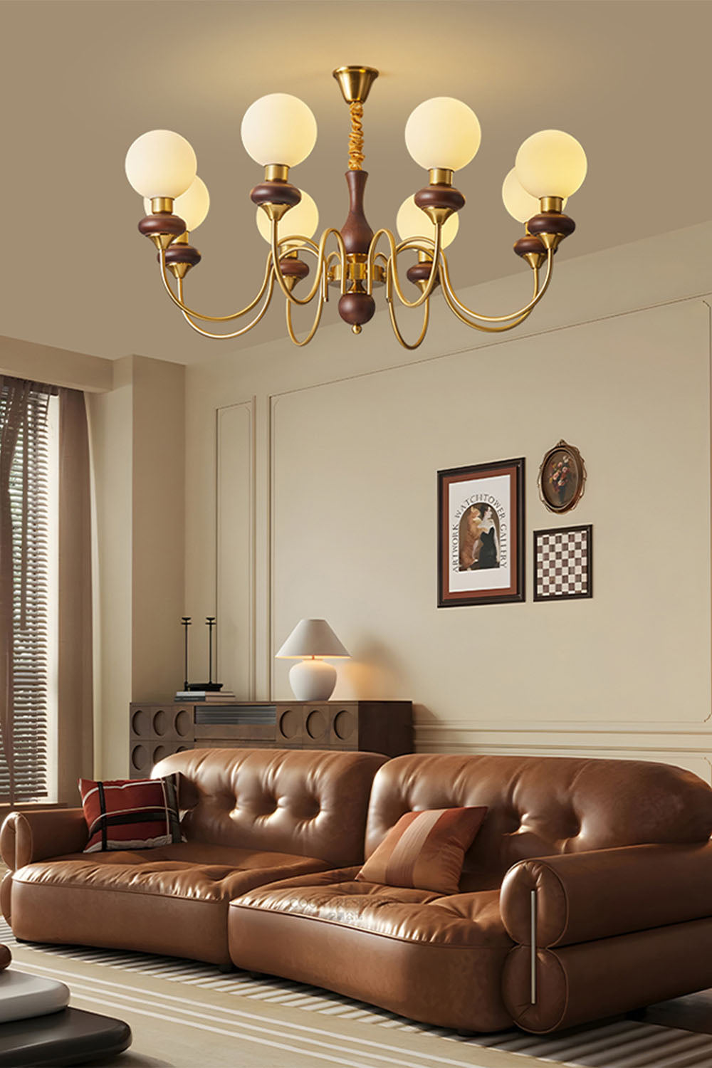 American Retro Glass Ball Chandelier - view 9 | morylighting