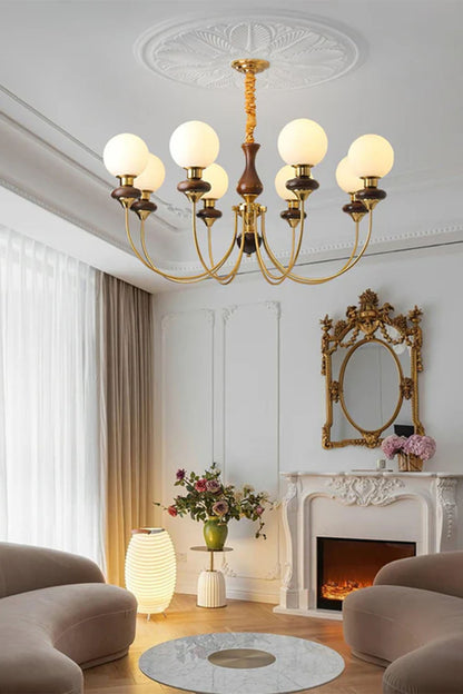 American Retro Glass Ball Chandelier - view 5 | morylighting