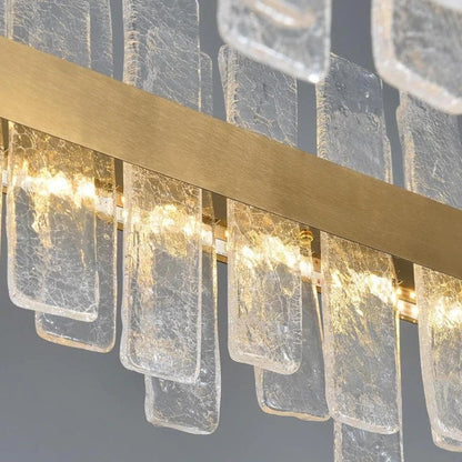 Sylvia Rectangular Glass Chandelier, Dinning Room Chandelier Lighting Fixture