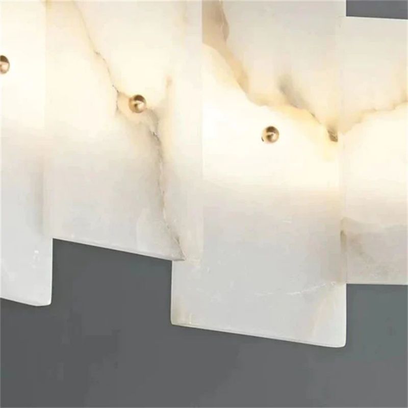 Alabaster Flakes Round/Oval Chandelier