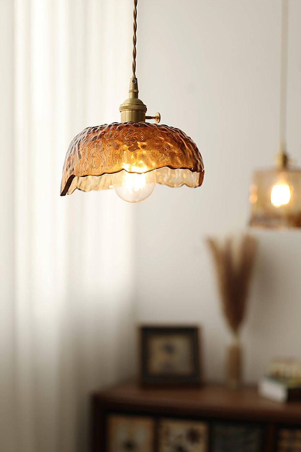 Antique Brown Glass Pendant Light - view 6 | morylighting