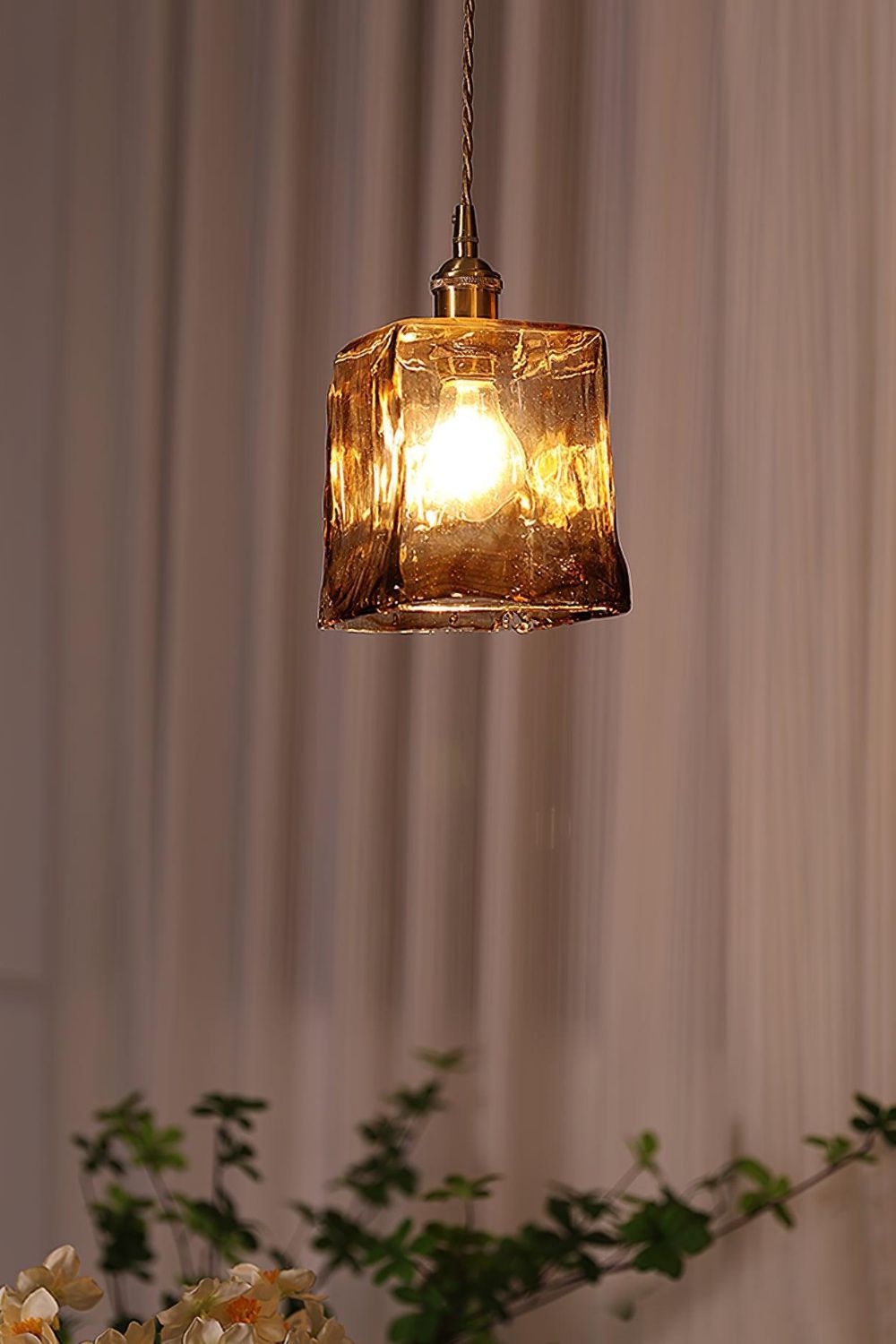 Antique Brown Glass Pendant Light - view 5 | morylighting