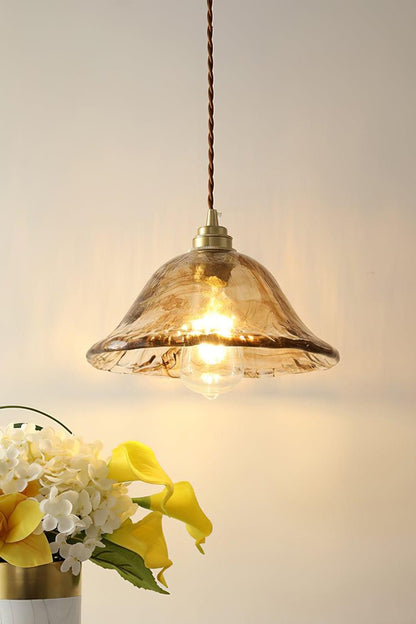 Antique Brown Glass Pendant Light - view 2 | morylighting