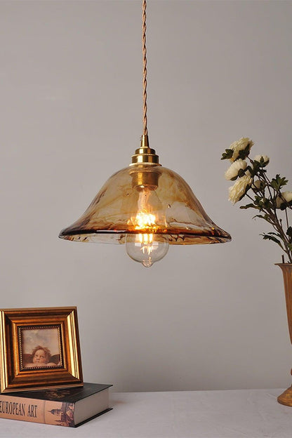 Antique Brown Glass Pendant Light - view 8 | morylighting
