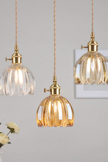 Antique Petal Shape Glass Pendant - view 2 | morylighting