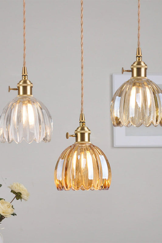 Antique Petal Shape Glass Pendant - view 2 | morylighting
