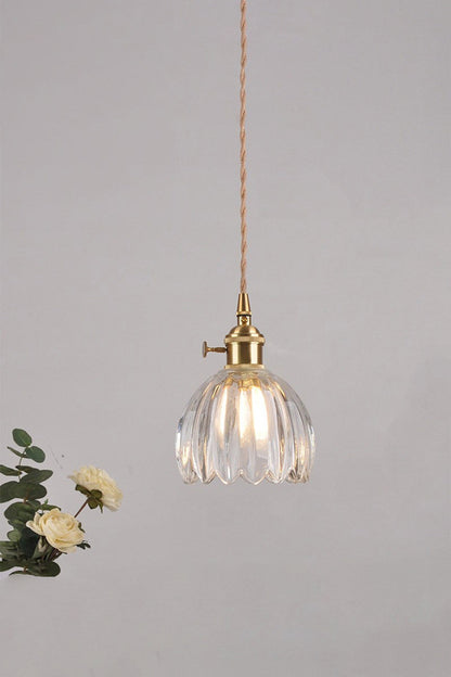 Antique Petal Shape Glass Pendant - view 4 | morylighting