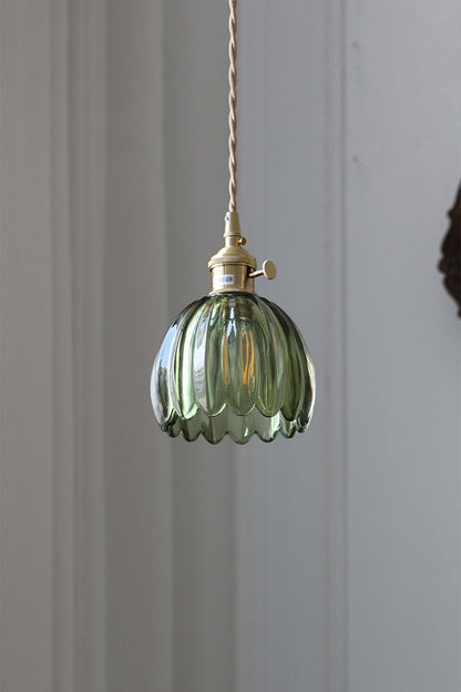 Antique Petal Shape Glass Pendant - view 6 | morylighting