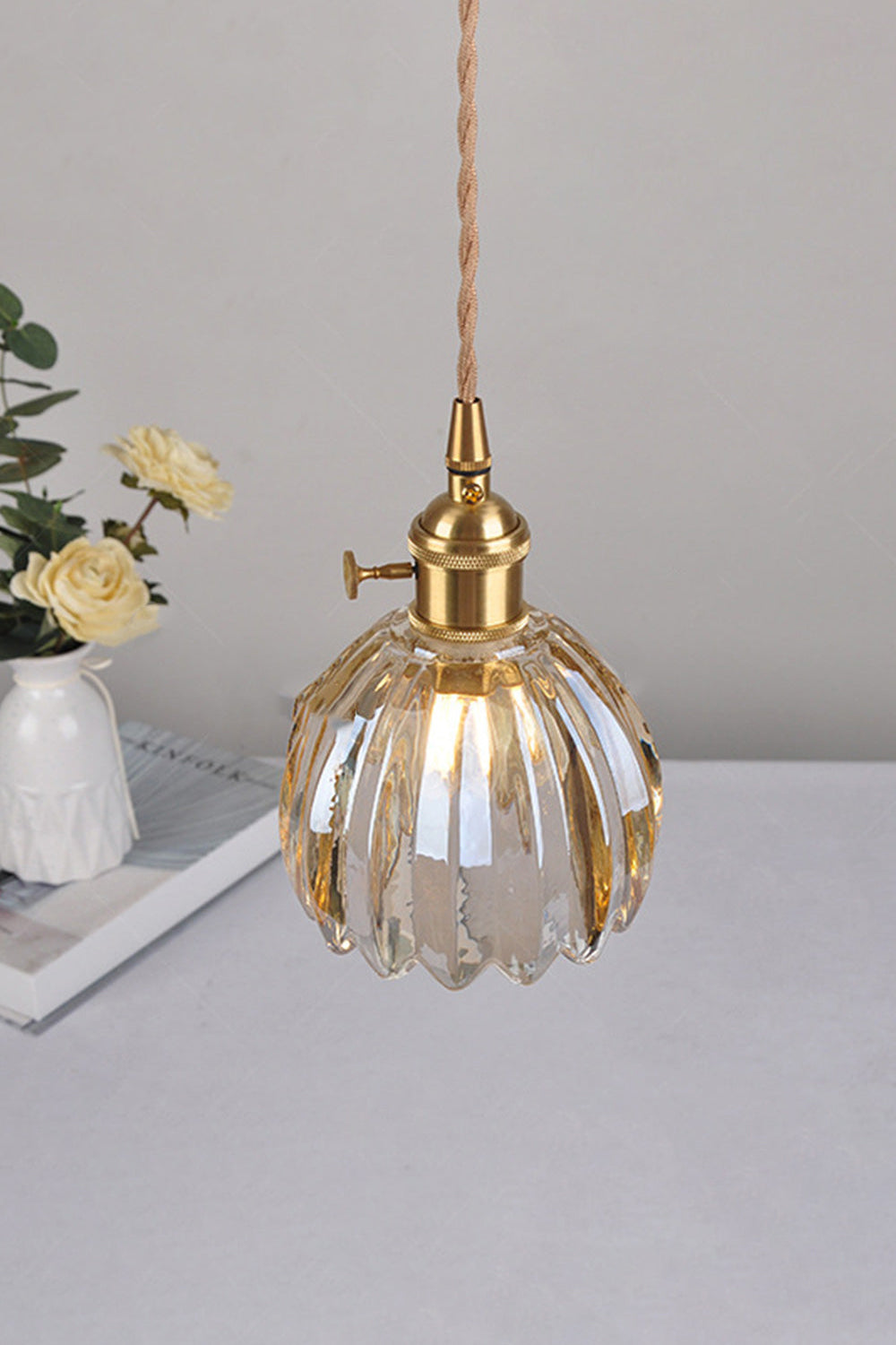 Antique Petal Shape Glass Pendant - view 9 | morylighting
