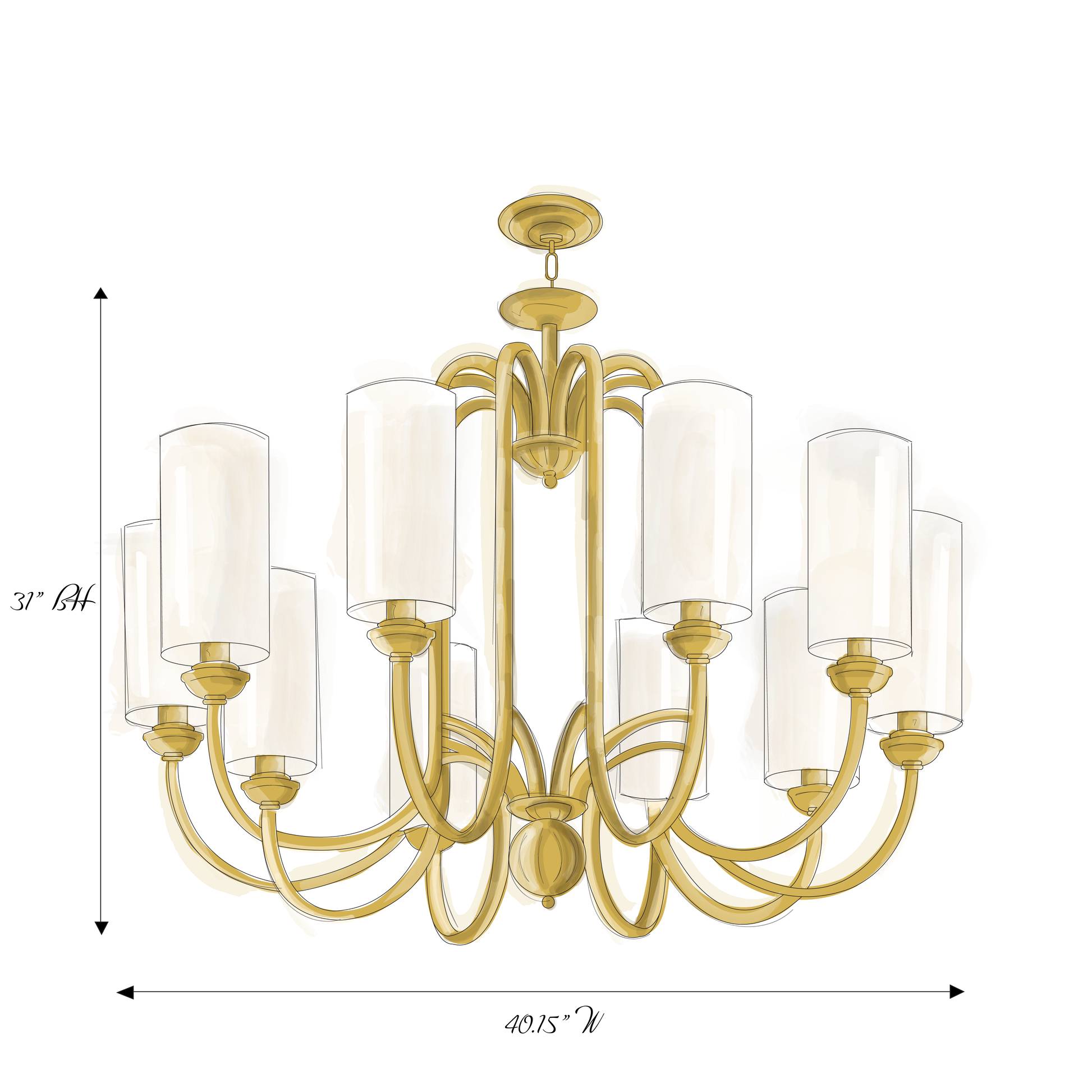 Morylighting Regal Radiance 10-Light Chandelier - Background Shot