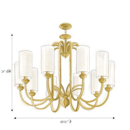 Morylighting Regal Radiance 10-Light Chandelier - Background Shot