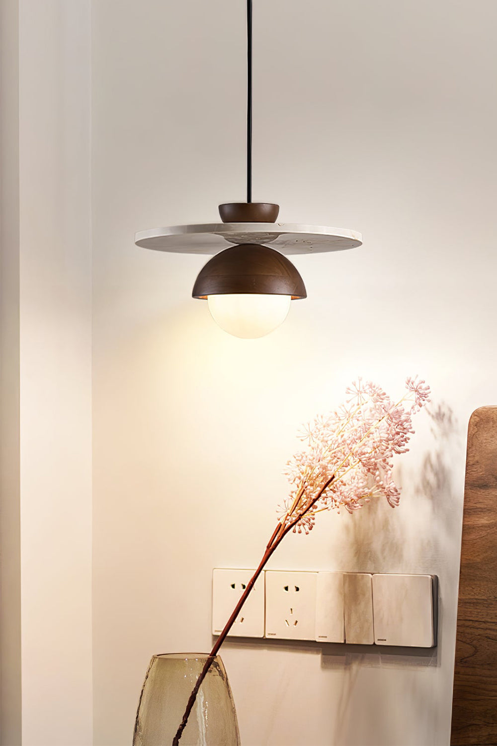 Arlo Travertine Pendant Light - view 2 | morylighting