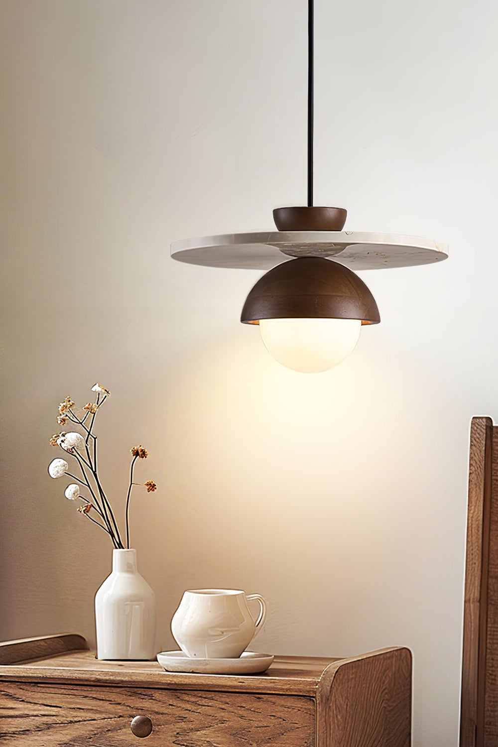 Arlo Travertine Pendant Light - view 3 | morylighting