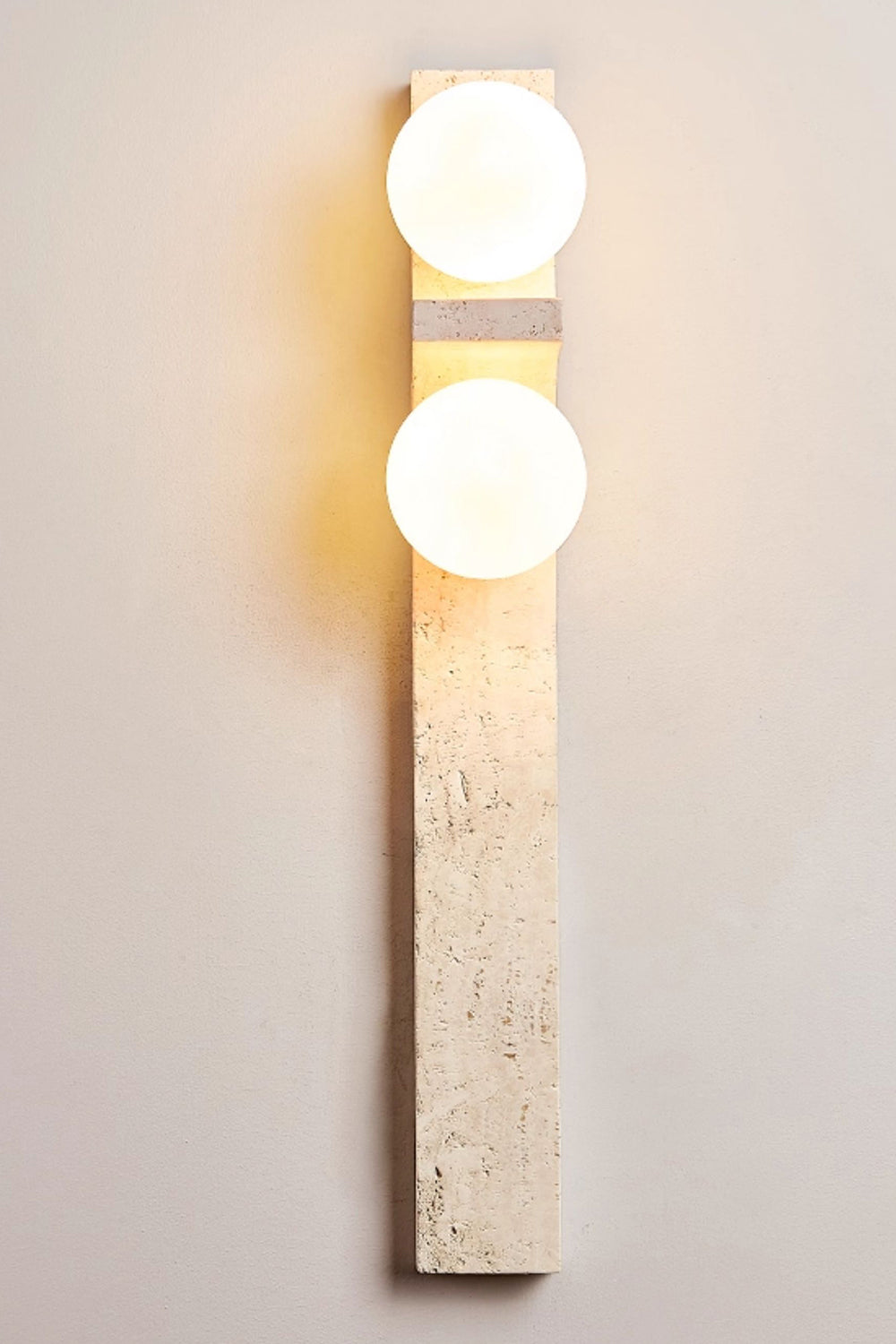 Asymmetrical Travertine Wall Sconce - view 28 | morylighting