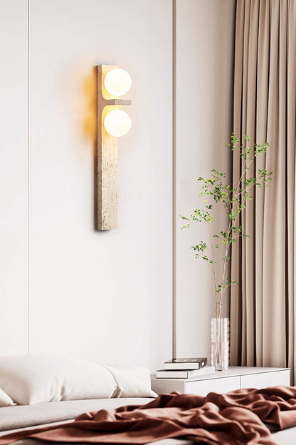 Asymmetrical Travertine Wall Sconce - view 23 | morylighting
