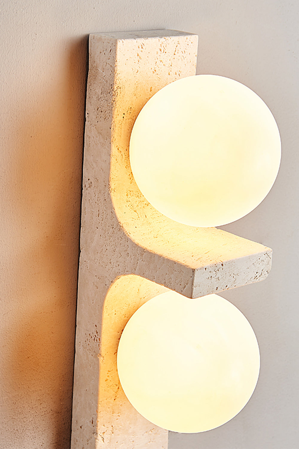 Asymmetrical Travertine Wall Sconce - view 29 | morylighting