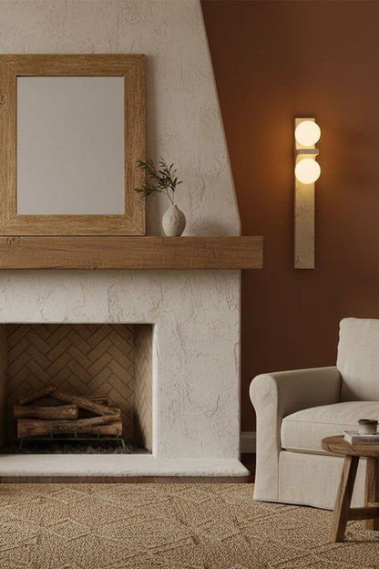 Asymmetrical Travertine Wall Sconce - view 8 | morylighting